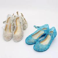 Sandalias De Verano Para Niñas Zapatos De Princesa PVC Transpirables Talla 25-37 Decoración De Cristal Estilo Cendrillon Con Tacón Suave Para Niños - details 18
