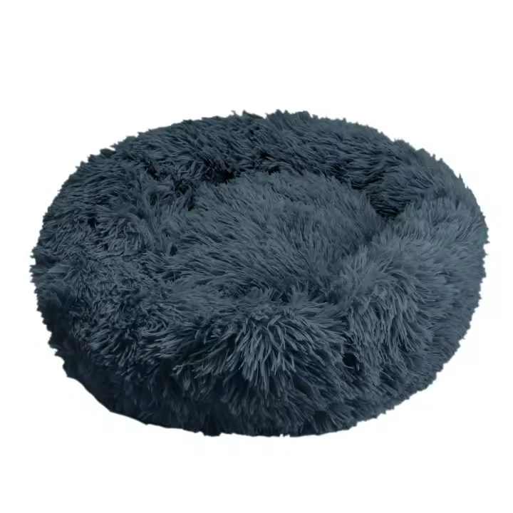 Alfombra Redonda De 50cm Para Mascotas Calmante Anti-Anxietad Donut Cuddler Ultra Acolchada Plush Lavable Caliente Para Invierno Para Perros Y Gatos - 1