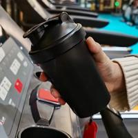 Botella De Deporte Shaker Para Proteína De Mantequilla Con Mezclador De Acero Inoxidable Plástico Libre De BPA Botella De Bebida Portátil Para Gimnasio Y Exterior 400ml - details 8