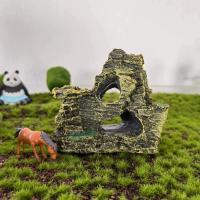 Adorno De Acuario Pequeño Montaña De Piedra Y Roca Para Tanque De Peces Decoración Arbolado Y Cueva Accesorios De Acuario Color Amarillo - details 7