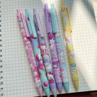 Sanrio Gel Pen 12Pcs Kawaii Hello Kitty Fresa Cinnamoroll Kuromi Melody Estación De Trabajo Estudiantes Bolígrafo 0.5 Negro Exam Pen - details 4