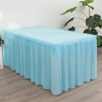 Juego De Mantel Desechable En Color Sólido Con Falda De Mesa Para Rectangular Cubierta De Papel Para Fiesta - details 4