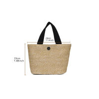 Bolso de hombro trenzado para viaje, bolsa de playa de gran capacidad, estilo trenzado de paja, a la moda, 01 - details 3