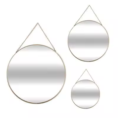 Factory Cuadros Set de 3 Espejos Dorados Redondos D20 24 D29cm - Diseño Elegante - 1