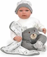 Muñeca elegance Mies gris con manta y mecanismo de risa - Muñecas Arias 65352 AR65352 - details 1