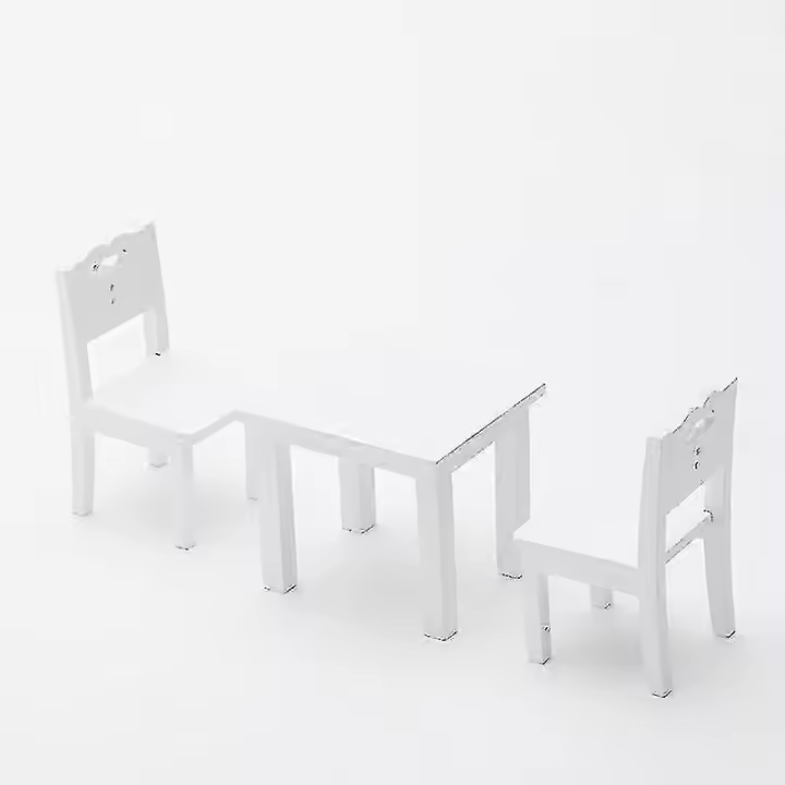 Juego de 3 piezas de muebles de simulador de Mesa y Silla para niños (Juguetes) - 1