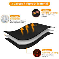 Alfombra De Barbecue Fireproof De Fibra De Vidrio Reutilizable Para Pared De Hogar Y Picnic Tamaño 36 Pulgadas Resistente Al Calor Y Al Fuego - details 3