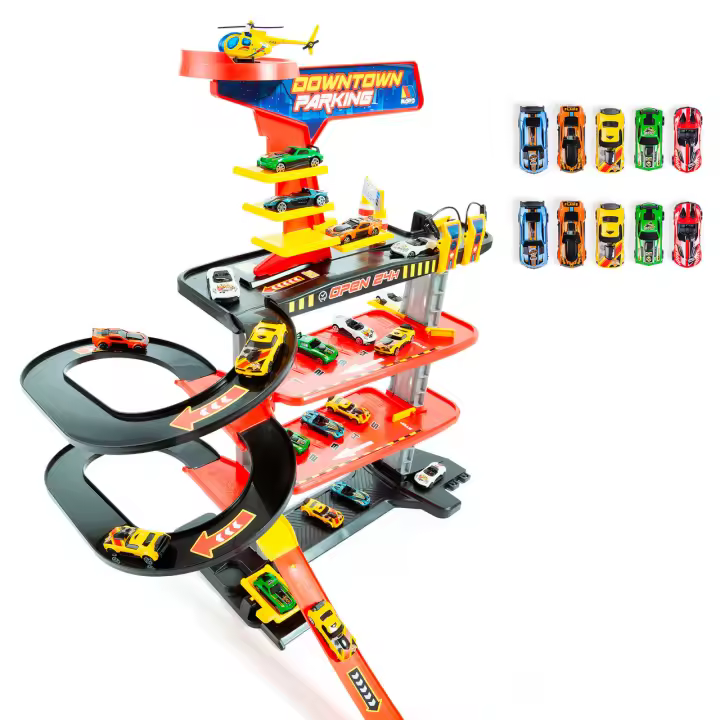 MOLTO Parking de Juguete 4 Plantas Downtown + 10 Coches - 1