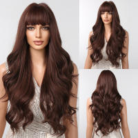 Peluca Sintética GEMMA Larga Ombre Marrón Vino Rojo Con Franja Rizado Resistente a Altas Temperaturas Pelo Falso Natural Para Mujeres Cosplay 26+ Pulgadas Densidad 130% Capa Promedio - details 13