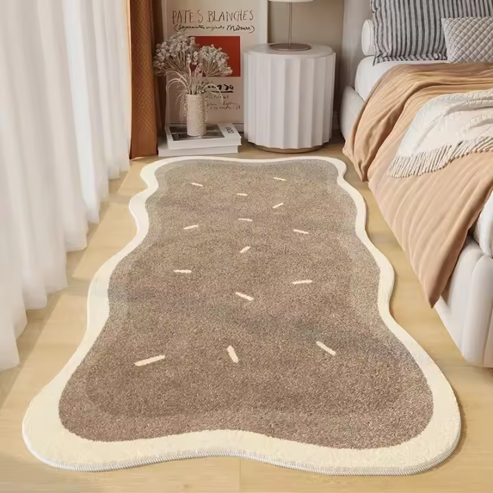 Carpetas De Imitación De Cashmere En Color Crema Para Sala De Estar Y Dormitorio Alfombras Suaves Antideslizantes Y Resistente a La Suciedad Para El Hogar - 1
