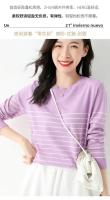 Suéter De Punto Para Mujer 2025 Estilo Oficina Lady Con Rayas Cuello Redondo Manga Larga Suéter Caliente Y Suave Para Todas Las Estaciones - details 21