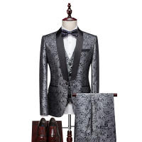 Traje De Boda Para Hombre Estilo Británico Conjunto De Traje De Noche Con Chaleco Y Pantalones Tres Piezas Moda Casual - details 8