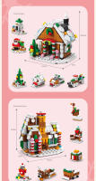 Juego De Bloques De Construcción Navideño 6 En 1 Con Luz Vila De Invierno Creativa Casa DIY Bloques De Construcción Para Niños Regalo De Navidad - details 2