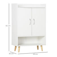 HOMCOM Mueble Zapatero de 2 Puertas Moderno Armario Auxiliar para 12 Pares de Zapatos con 4 Estantes para Recibidor Salón Dormitorio 60x30x92 cm Blanco - details 2