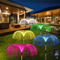 Lámparas De Jardín LED Solares De Medusa Luz Cambio De Color 7 Impermeables Para Decoración De Camino Jardín Flores Solares - details 7