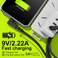 Cable Elbowed 20W USB C a Lightning Para iPhone 15 14 13 12 pro Max Cable De Carga Rápida Tipo C a Lightning Malla Tejida Negro Gris - details 2