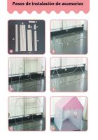 Grande Carpa Infantil Rosa Princesa Plegable 1.35M Casa De Juegos Para Niñas Decoración De Habitación De Niños Wigwam De Tela - details 6