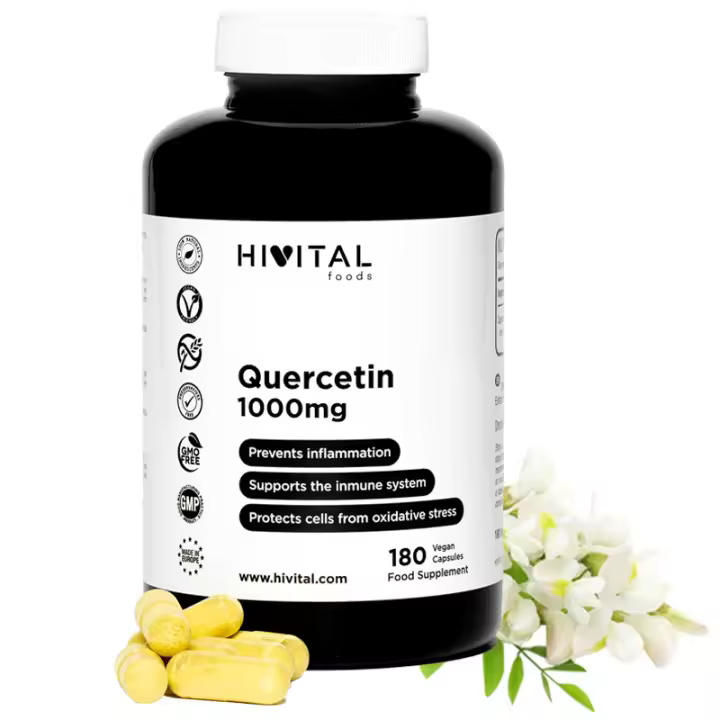 Quercetina 1000 mg. 180 cápsulas veganas para 3 meses. Hivital - 1