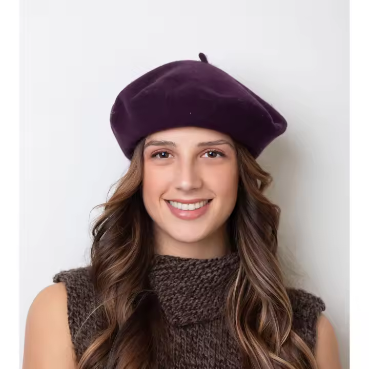 Boina 100% lana merina Elósegui Dame color violeta 2 - 1