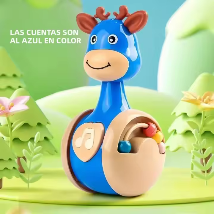 Juguete Educativo Para Bebés Sliding Deer Rattle Tumbler Nuevos Mordedor Tejedor Infantil Campana De Mano Juguete Móvil Squeaky Roly-Poly - 1