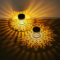 2-Pack Lámparas Solares De Paeonia Para Exterior Decoración De Jardín Diseño Hueco Luz De Hierro Para Patio Fiesta Regalo - details 1