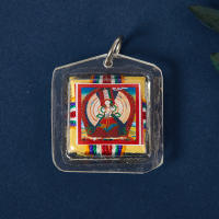 Llavero De Buddhisma Verde Tara Tíbetano Pequeño Colgante De Tangka Decoración Budista Fengshui Para Llaves Figura Miniatura - details 4