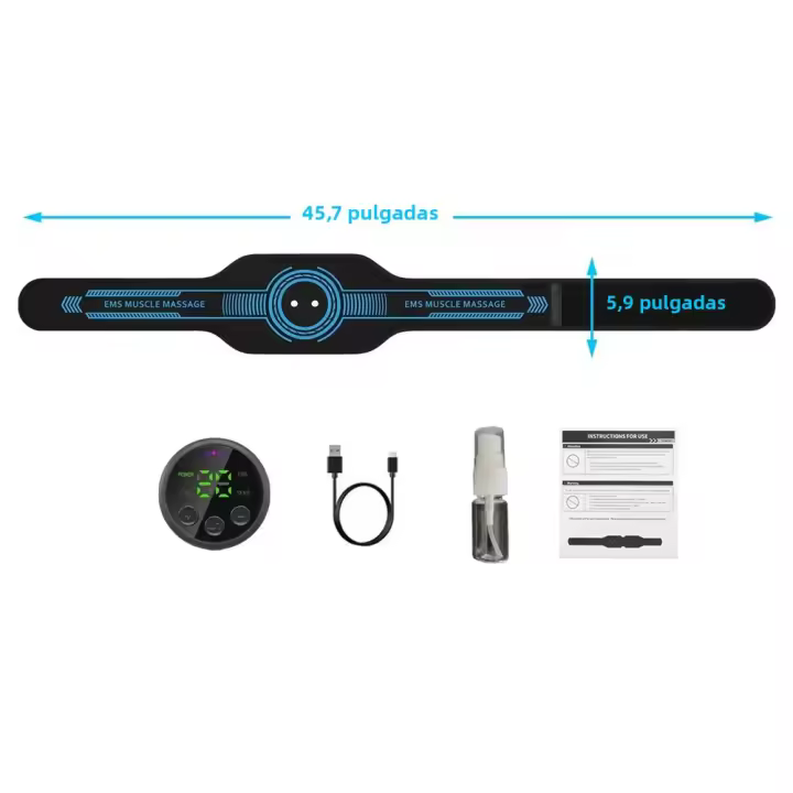 Cinturón De Tonificación Muscular USB Recargable Para Abdomen Tonificador De Músculos Cintura Y Entrenamiento De Brazos Y Piernas Masajeador De Fitness Para Gimnasio En Casa - 1