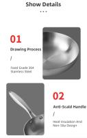 22/24/26/28/30 cm frying pan 304 stainless steel wok 5-layer professional cookware suitable for gas and induction cookers - details 2