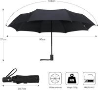 Compact Travel Folding Umbrella,Durable Rain Windproof Portable Umbrella with Strong Ribs Reinforced Canopy Ergonomic Handle Auto Open/Close - details 0