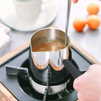 Cafetera turca de 600 ml de acero inoxidable con superficie brillante, resistente a altas temperaturas, fácil de limpiar y calentador de mantequilla. - details 3