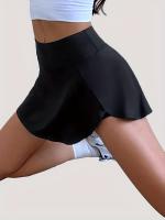 Nueva Falda De Yoga De Cintura Alta Para Mujer Cortas Deportivas Sueltas Y Delgadas Para Correr Shorts De Nylon Y Spandex - details 2