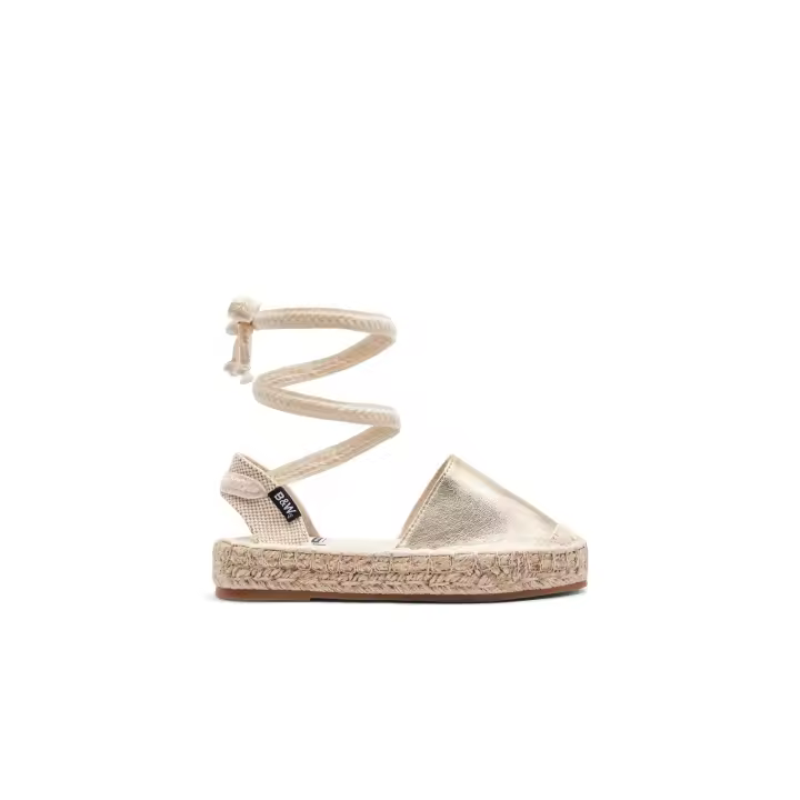 B&W Break&Walk - Sandalias con Cuña de Yute para Mujer y Niña – Verano – (Dorado / Talla 39) - 1
