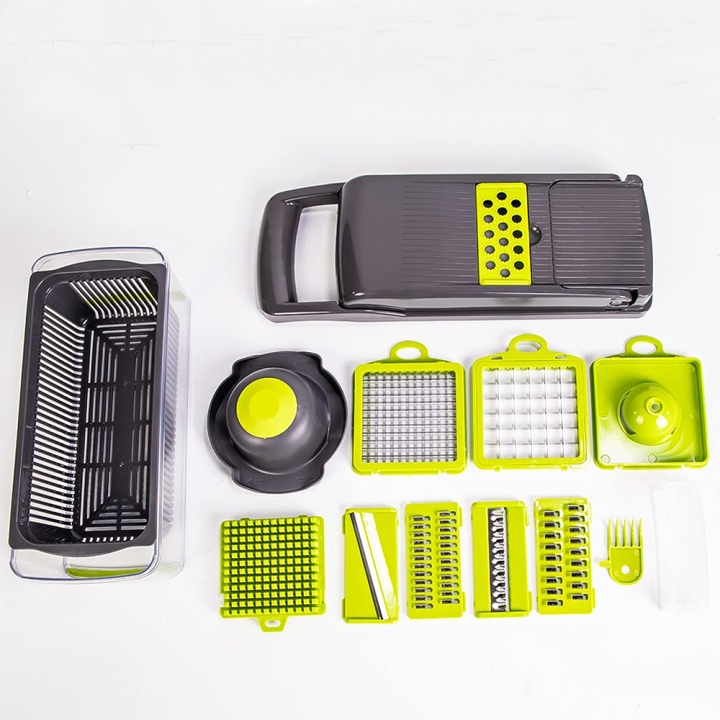 Cortador de verduras multifuncional 12 en 1,Espiralizador de verduras 9 en 1 Cortador de Verduras Acero inoxidable, Mandolina de Cocina, Cortador Verduras Manual Multifunción 15 En 1 Con Separador De Huevos, Rallador de Verduras De Cocina para Cebollas