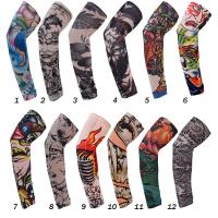 1Pcs Protección Solar Deportiva Para Hombres Manguitos De Brazo Con Estampado De Flores Y Tatuajes Cubierta Para Baloncesto Y Exterior - details 2
