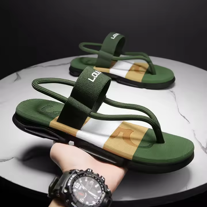 Zapatillas De Verano Para Hombre Con Cubierta Del Tobillo Antideslizantes Sandalias De Playa Zapatillas Hombre Material Superior De Lino Estilo Casual Suave Y Cómodo - 1