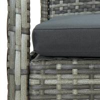 vidaXL Set de muebles de jardín 4 pzas y cojines ratán sintético gris - details 5