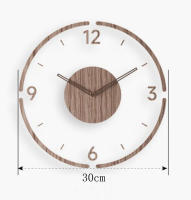 Reloj de pared Moderno, Reloj de pared Creative de Madera Grande de 12 pulgadas para dormitorio, Reloj de pared Silencioso sin TicTac a cateria, reloj de pared Redondo simple Decoración Para Sala de estar Oficina (Madeira) - details 0