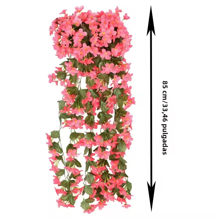 Plantas Artificiales De Pared En 5 Colores Falsas Violetas Decoración De Jardín Vines De Hojas Colgantes Para El Hogar - 1