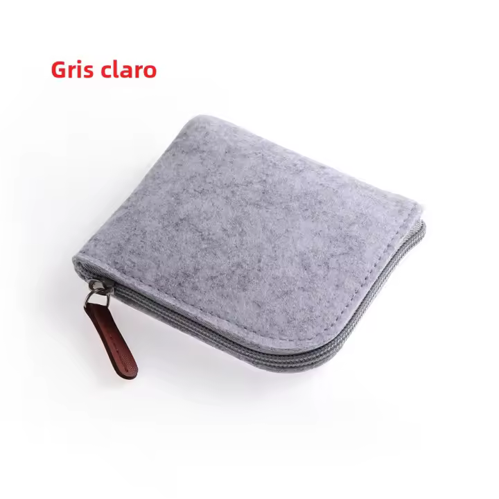 Bolso De Cambio Para Hombres Y Mujeres Porta Tarjetas De Crédito Y Identidad Mini Monedero De Lana Falsa Material Poliéster Tamaño 100mm*110mm Peso 30g - 1