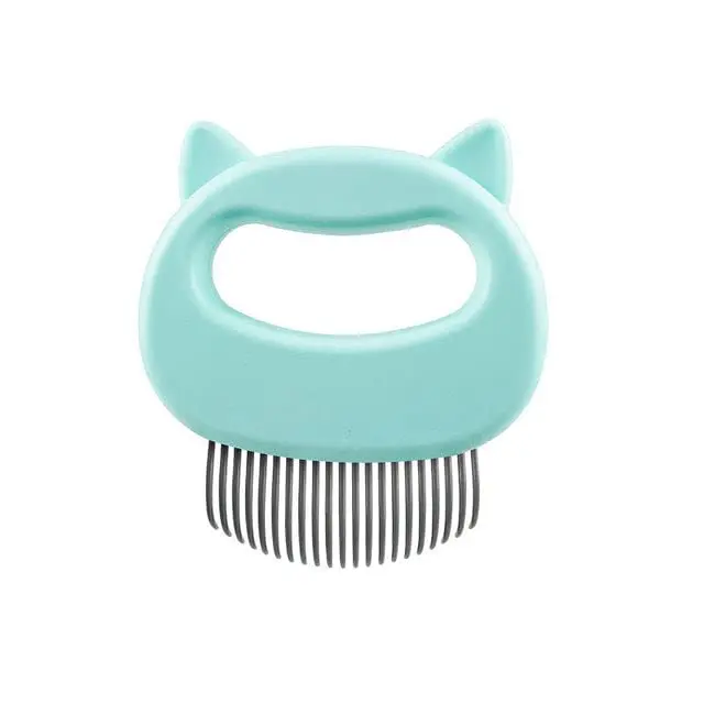 Peine para gatos, para quitar el pelo corto y largo de mascotas, peine masajeador con forma de concha, cepillo suave para quitar el pelo suelto, para el cuidado y la caída del pelo enmarañado (verde) - 1