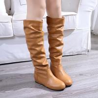 Botas De Mujer De Talla Grande 35-43 Botines Planos De Primavera Otoño Estilo Occidental Botas Largas Con Tacón Medio Material PU - details 15