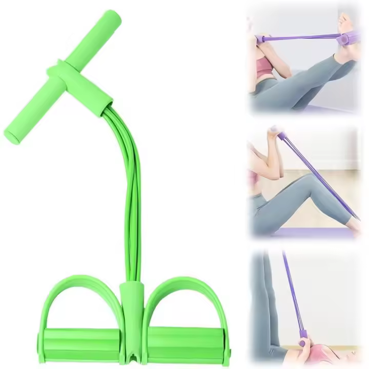 21 bandas de resistencia para fitness, pedal de 4 tubos con tirador de tobillo, bandas de estiramiento (2025) para ejercicios de brazos y piernas, cuerda multifuncional para abdominales para gimnasio en casa, para principiantes del fitness. - 1