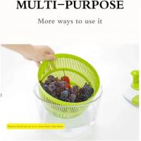 Ensaladera De Frutas Con Secador De Manivela Manual Accesorios De Cocina Ensaladera De Verduras Secadora Centrifuga Alimentos Deshidratadores Cesta De Frutas - details 3