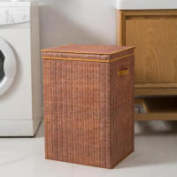 Cesta grande para ropa sucia de ratán de plástico de almacenamiento gratuito, cesta de almacenamiento de ropa sucia para baño, cesta de toalla de hotel de cinco estrellas, cesta de lavandería 40X35X60CM - details 2