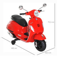 HOMCOM Moto Eléctrica Infantil Coche Triciclo Vespa Scooter Eléctrico a Batería con Luz MP3 USB Bocina para Niños Más de 3 Años Carga 30kg - details 2