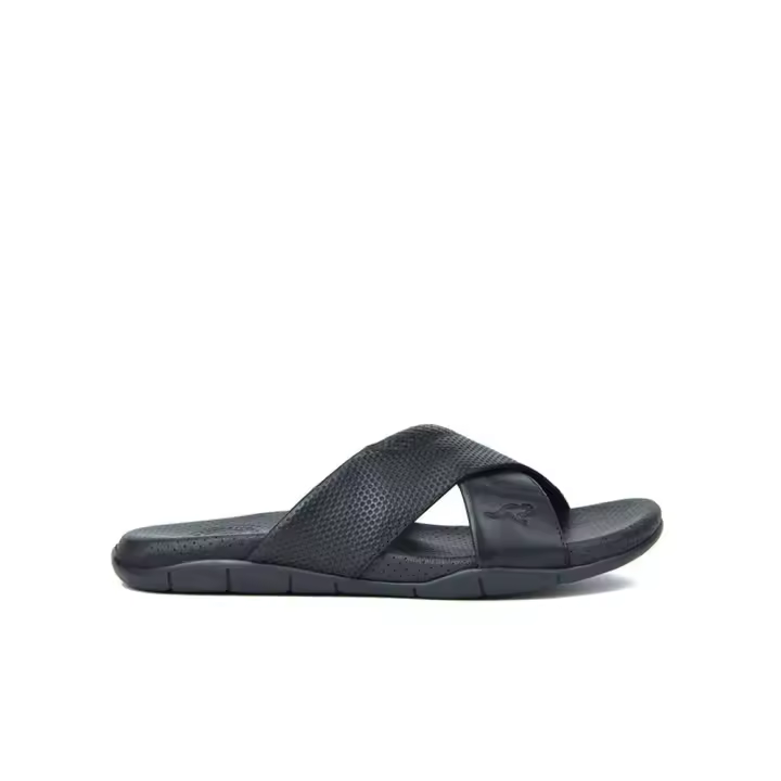 Kangaroos 515-11 Sandalias planas de hombre negras de piel 81842 - 1