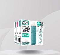 Botella plegable de silicona Rosa 600ml Calidad Médica Libre de BPA botella deportiva flexible Fácil de limpiar Stock Lider Sin goteo agua Cómodos y sin sabor a plástico botellas de agua para hacer ejercicio running fitness - details 1