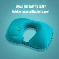 Almohada De Viaje Inflable En Forma De U Soporte Cervical Portátil Cómoda Para Dormir Inflado Al Comprimir Material De Poliéster PVC Tamaño 32x22cm 40x28cm - details 2