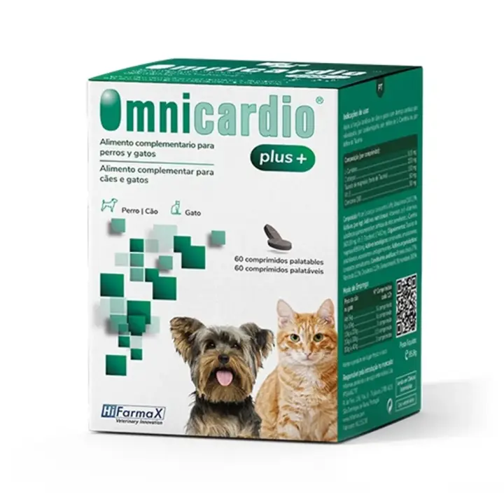 Omnicardio plus 60 comprimidos suplemento para la salud cardíaca de perros y gatos Hifarmax - 1