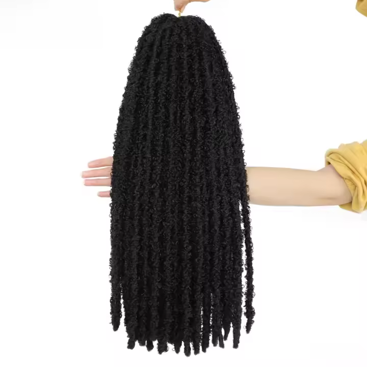 Extensiones De Cabello Sintético Butterfy Locs Crochet Meche Faux Locks Trece Mechas Extensiones De Traviesa Para Negros - 1
